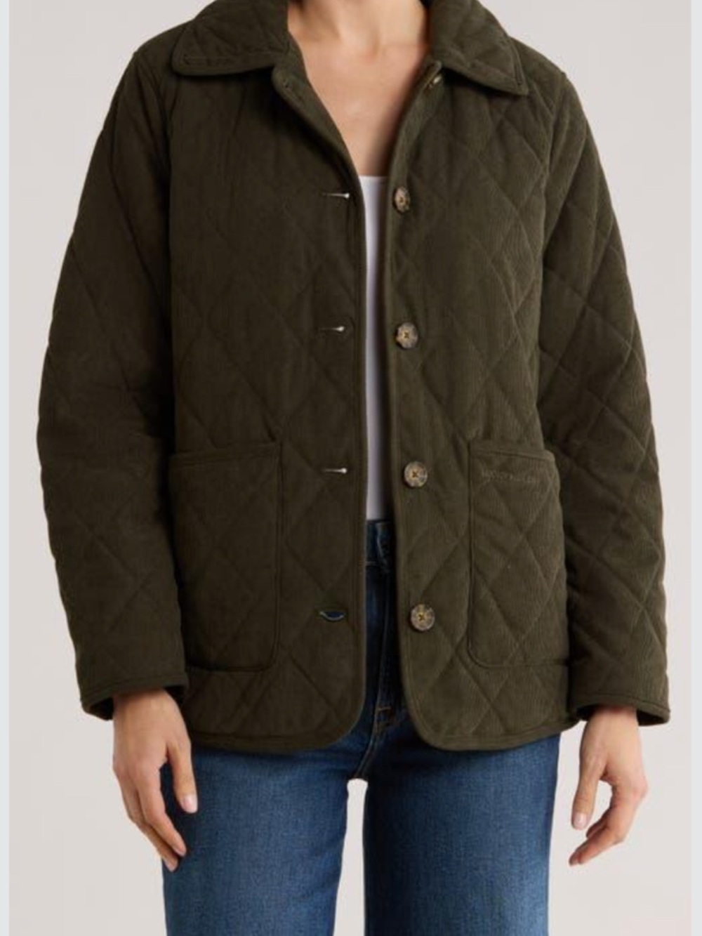 Lucky Brand Quilted Olive Green Women's Jacket - Picture 2 of 5